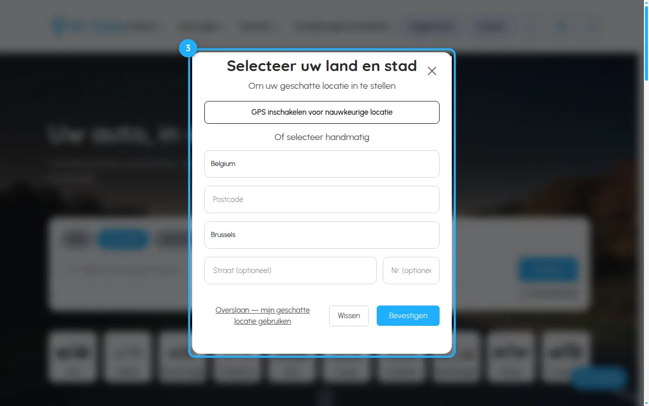 Stap 3: Stel je locatie in